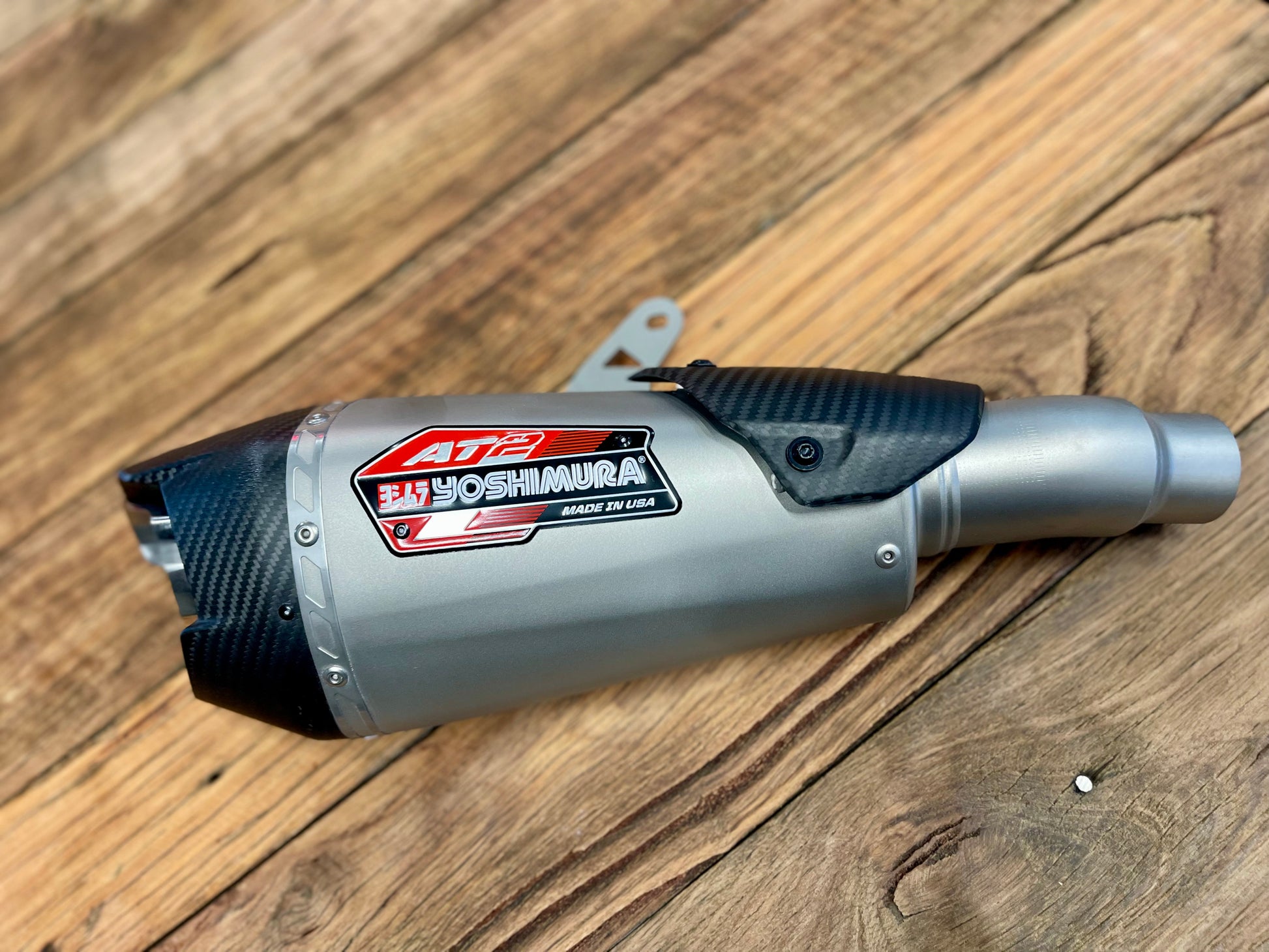 Yoshimura NINJA 500/400 / Z500/400 18-24 AT2 Stainless Slip-On Exhaust, w/ Stainless Muffler.