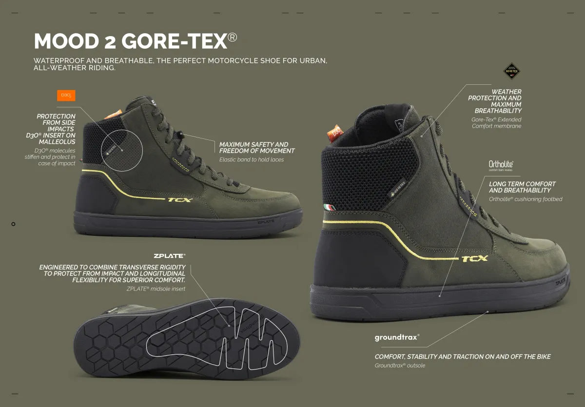 TCX Mood 2 Gore-Tex Green/Black/Yellow "NEW".